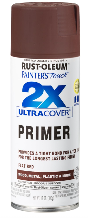 Rust-Oleum 334018 Painter's Touch 2X Ultra Cover Spray Primer, 12 oz, Flat Red