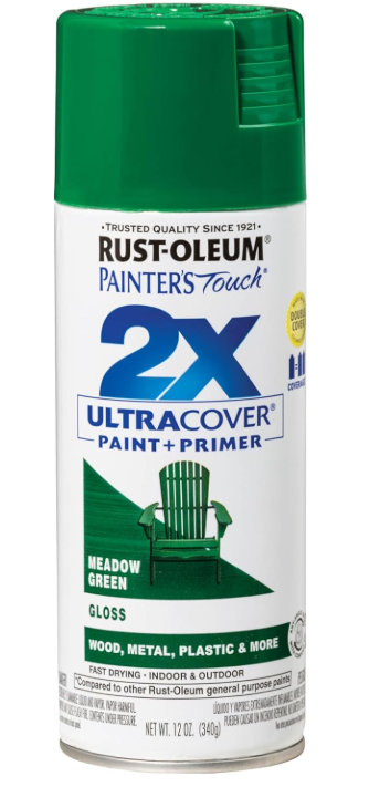 Rust-Oleum 249100 Painter's Touch 2X Ultra Cover Spray Paint, 12 oz, Gloss Meadow Green