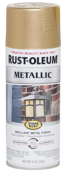 Rust-Oleum 286524 Stops Rust Metallic Spray Paint, 11 oz, Warm Gold