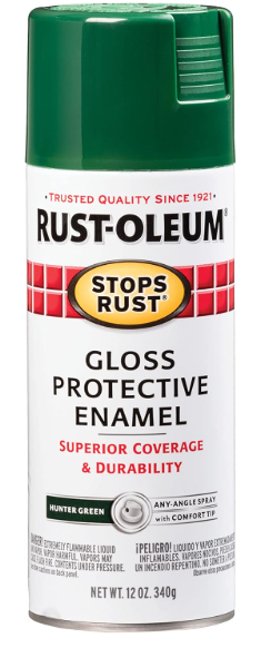 Rust-Oleum 7738830 Stops Rust Spray Paint, 12 oz, Gloss Hunter Green