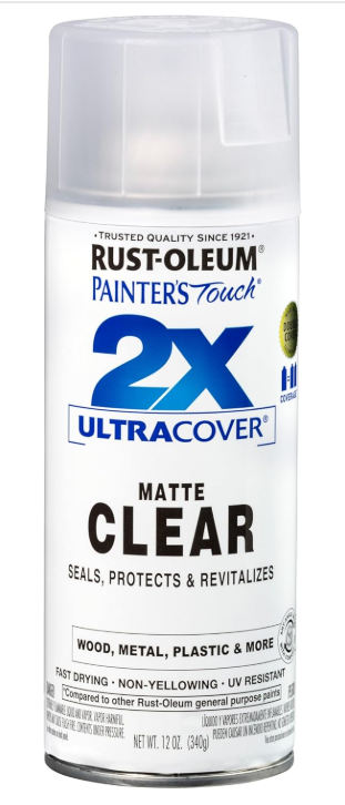 Rust-Oleum 249087 Painter's Touch 2X Ultra Cover Spray Paint, 12 oz, Matte Clear