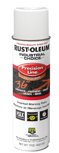 Rust-Oleum 203030 Industrial Choice Inverted Solvent-Based Marking Spray Paint, 17 Oz, White