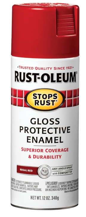 Rust-Oleum 7765830 Stops Rust Spray Paint, 12 oz, Gloss Regal Red