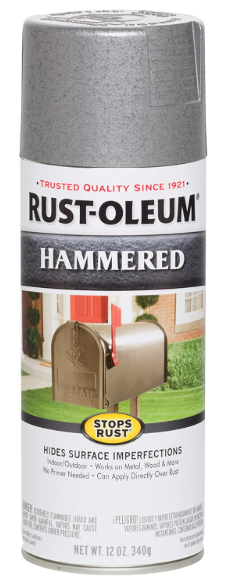 Rust-Oleum 7213830 Stops Rust Hammered Spray Paint, 12 oz, Silver