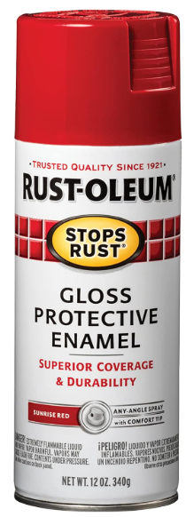 Rust-Oleum 7762830 Stops Rust Spray Paint, 12 oz, Gloss Red Sunrise