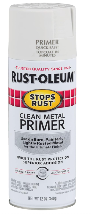 Rust-Oleum 7780830 Stops Rust Clean Metal Primer Spray, 12 oz, Flat White