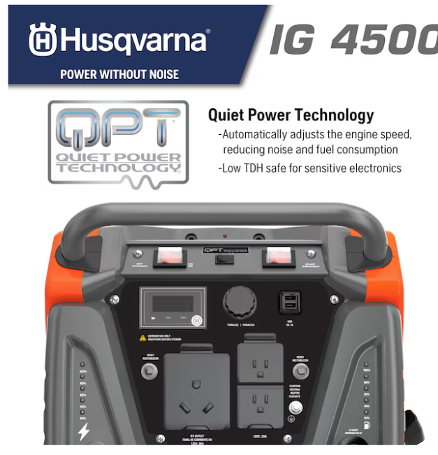 Husqvarna IG 4500 4500 Starting / 3500 Running Watt Gasoline/Liquid propane Dual Fuel Portable Generator