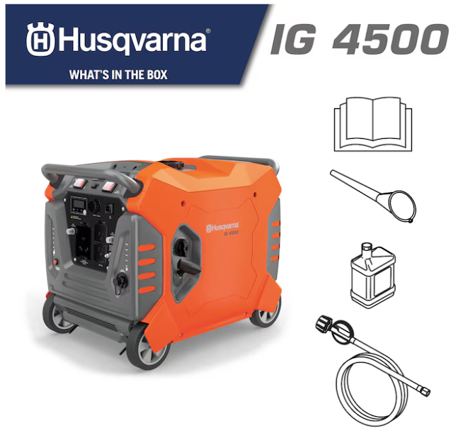 Husqvarna IG 4500 4500 Starting / 3500 Running Watt Gasoline/Liquid propane Dual Fuel Portable Generator