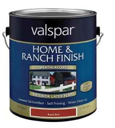 Valspar - 1Gallon - Home & Ranch Weather Coast Exterior - Ranch Red