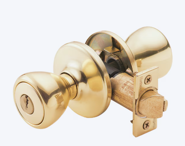 Kwikset 400T 3 CP Security Tylo Entry Knob Polished Brass