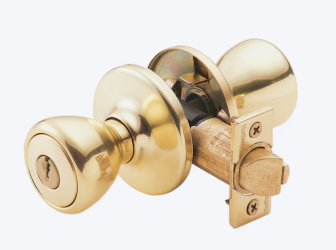 Kwikset 400T 3 CP Security Tylo Entry Knob Polished Brass