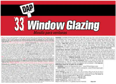 DAP 33' Window Glazing 8fl oz. -White - 1/2pint -- 12120