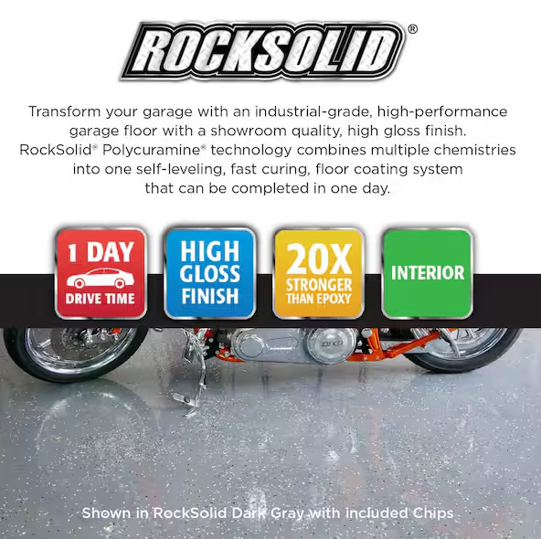Rust-Oleum RockSolid 180 oz. Dark Gray Polycuramine 2.5 Car Garage Floor Kit