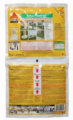 Sika PostFix Fence Post Mix, Mix-In-The-Bag Expanding Foam  -- 483503
