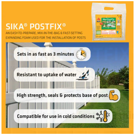 Sika PostFix Fence Post Mix, Mix-In-The-Bag Expanding Foam  -- 483503