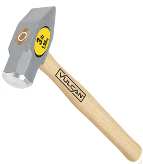 Vulcan 34516 Hammer, 3lb Head, Cross Pein Head, Steel Head