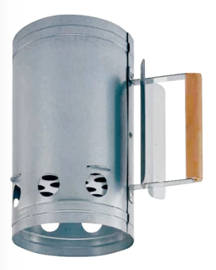 Omaha Chimney Starter, Galvanized Steel With Wooden Handle -- SHA286123L