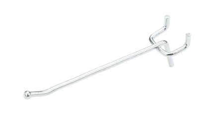 National Hardware Pegboard Single Angle Hook, Galvanized Steel, 4 In., 3-pk.