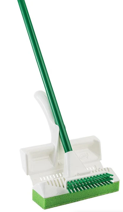 Libman Scrubster 3103 Mop, 9 in W Frame, 50.13 in OAL, Cellulose Sponge Mop Head, Green Mop Head, Quick Change