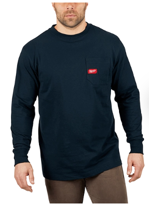 Milwaukee Heavy Duty Pocket T-Shirt - Long Sleeve 602BL -SMALL