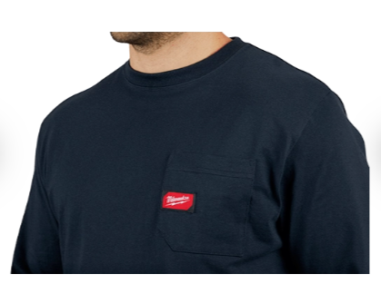 Milwaukee Heavy Duty Pocket T-Shirt - Long Sleeve 602BL -SMALL