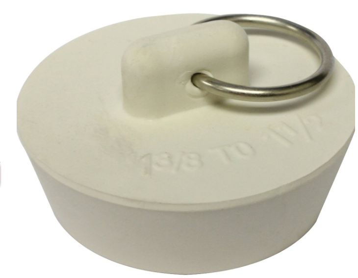 Plumb Pak PP820-39 Duo Fit Series Drain Stopper, Rubber, White, For: 1-3/8 in to 1-1/2 in Sink