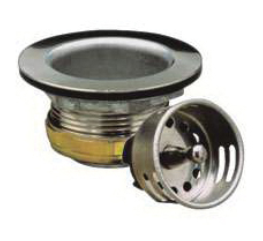 Plumb Pak PP820-28 Basket Strainer Assembly, 2-7/8 in Dia, Stainless Steel, Chrome-Plated