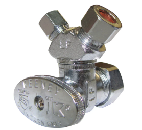 PLUMB PAK PP2904VLF -- 5/8 COMPRESSION X 3/8 COMPRESSION BRASS 3-WAY VALVE