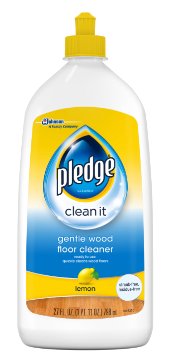 Pledge Gentle Wood Floor Cleaner, Lemon Scent - Gently Removes Dirt & Grime From Hardwood Floors (1 Bottle), 27 oz