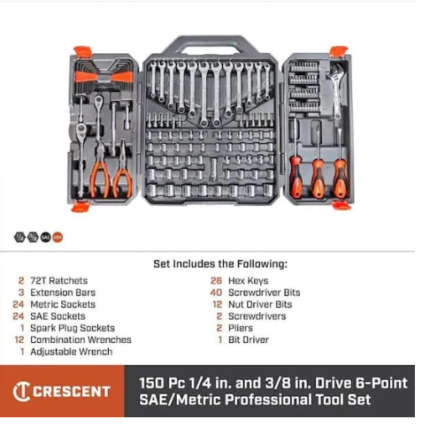 Crescent CTK150 150-Piece Professional Mechanics Tool Set