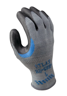 Showa Atlas 330m-08.rt Ergonomic Work Gloves, Medium, Rubber Coated