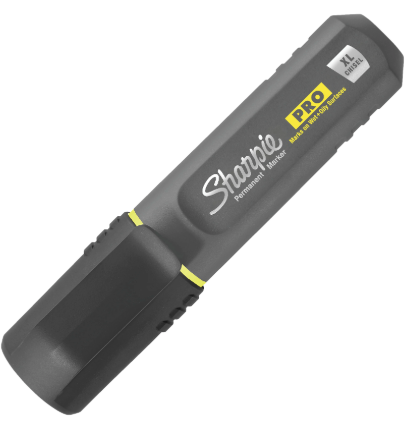 Sharpie® PRO Permanent Marker, Chisel Tip, Extra Large, Black/Gray Barrel, Black Ink