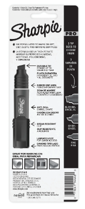 Sharpie® PRO Permanent Marker, Chisel Tip, Extra Large, Black/Gray Barrel, Black Ink
