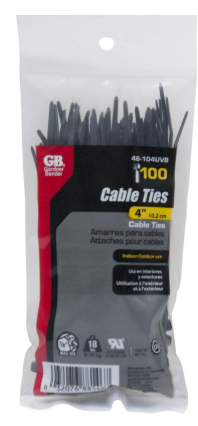 Gardner Bender Cable Tie 4in 18 lb; Black -- 46-104UVB
