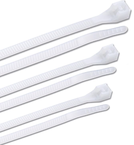 Gardner Bender 50098N Assorted Cable Ties, 4, 6, and 8 inch, 18 and 45 lb, Electrical Wire and Cord Management, Nylon Zip Tie, Reusable Container, 500 Pk, Natural