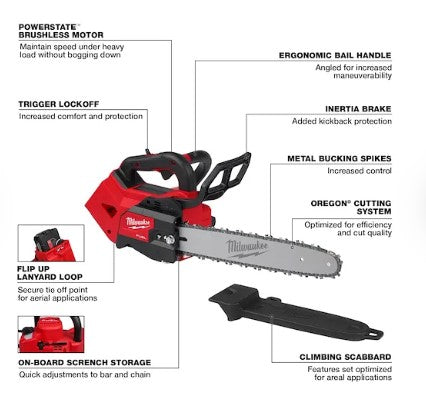 Milwaukee M18 FUEL™ 14" Top Handle Chainsaw (Tool-Only) -- 2826-20T