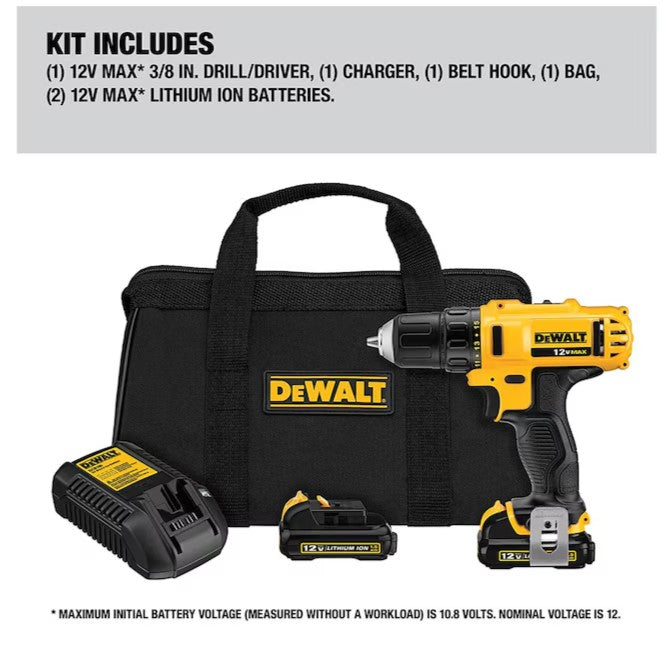 Dewalt 12V MAX* 3/8 in. Drill/Driver Kit - DCD710S2