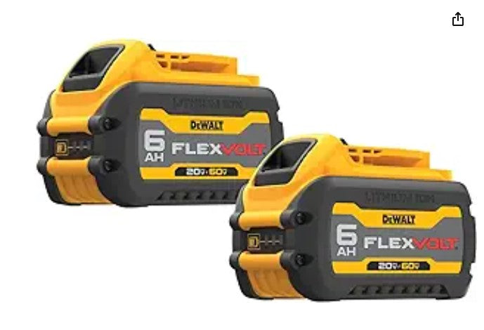 Dewalt  20V MAX* Batteries, Premium, 6.0-Ah, 2-Pack (DCB606-2)