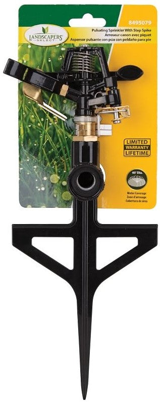 Landscapers Select GS8170 Sprinkler with Step Spike, Female, Round, Zinc