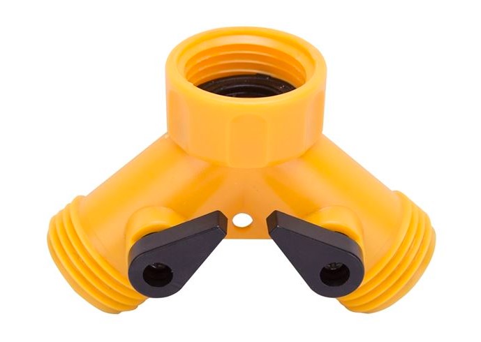 Landscapers Select GC5113L Y-Connector, Female and Male, Plastic, Yellow, For: Garden Hose and Faucet