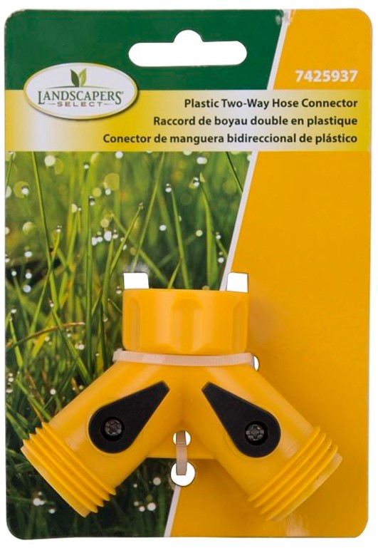 Landscapers Select GC5113L Y-Connector, Female and Male, Plastic, Yellow, For: Garden Hose and Faucet