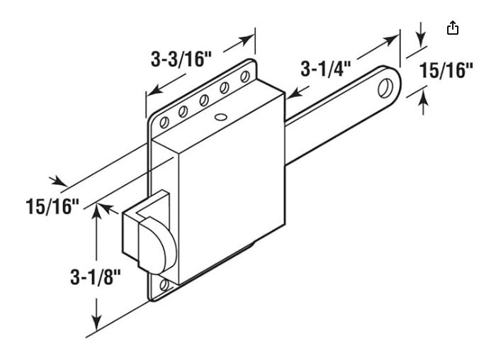 Prime-Line GD 52118 Inside Deadlock – Heavy Duty Galvanized Steel Housing, Fits Most Garage Doors, Extra Protection as a Security Lock, 7/8 x 1/8In.