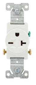 Eaton 1876W-BOX Commercial Grade Straight Blade Single Receptacle 20A 250V White