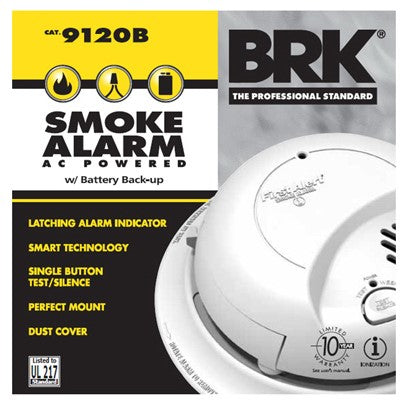 First Alert 9120B6CP Smoke Alarm, 120 V, Ionization Sensor, 85 dB - pack of 6