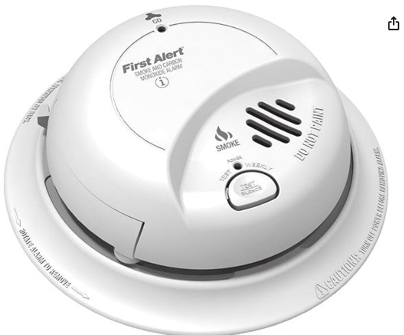 First Alert BRK SCO2B Smoke and Carbon Monoxide (CO) Detector with 9V Battery , White, 1 Pack