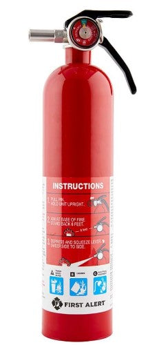 First Alert HOME1 Rechargeable Standard Home Fire Extinguisher UL Rated 1-A:10-B:C, Red