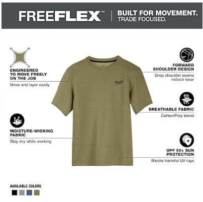 Milwaukee FREEFLEX™ Hybrid Work Tee - Short Sleeve - 603GN (Green)