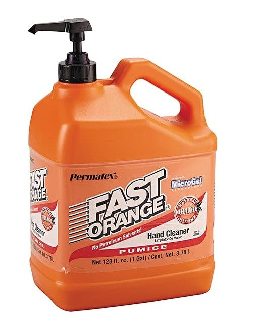 Fast Orange 25219 Pumice Lotion Hand Cleaners, Citrus, Bottle with Pump, 1 gal, 128 Fl Oz