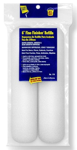 FoamPRO 176 Fine Finish Mini Roller Refills (High-Density Foam) (2-pack) 6", Pack of 2