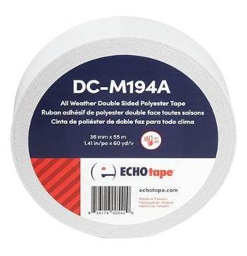 ECHOtape DC-M194A | Double-Sided Polyester Tape | Clear Thin Tape | All Weather/Cold Weather Tape | Insulation Mounting Tape | Contractor Tape | Superior Holding Power | 1.41 in x 60 yd